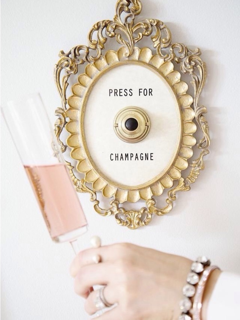 Lisa Golightly Silent Press For Champagne Buzzer Art